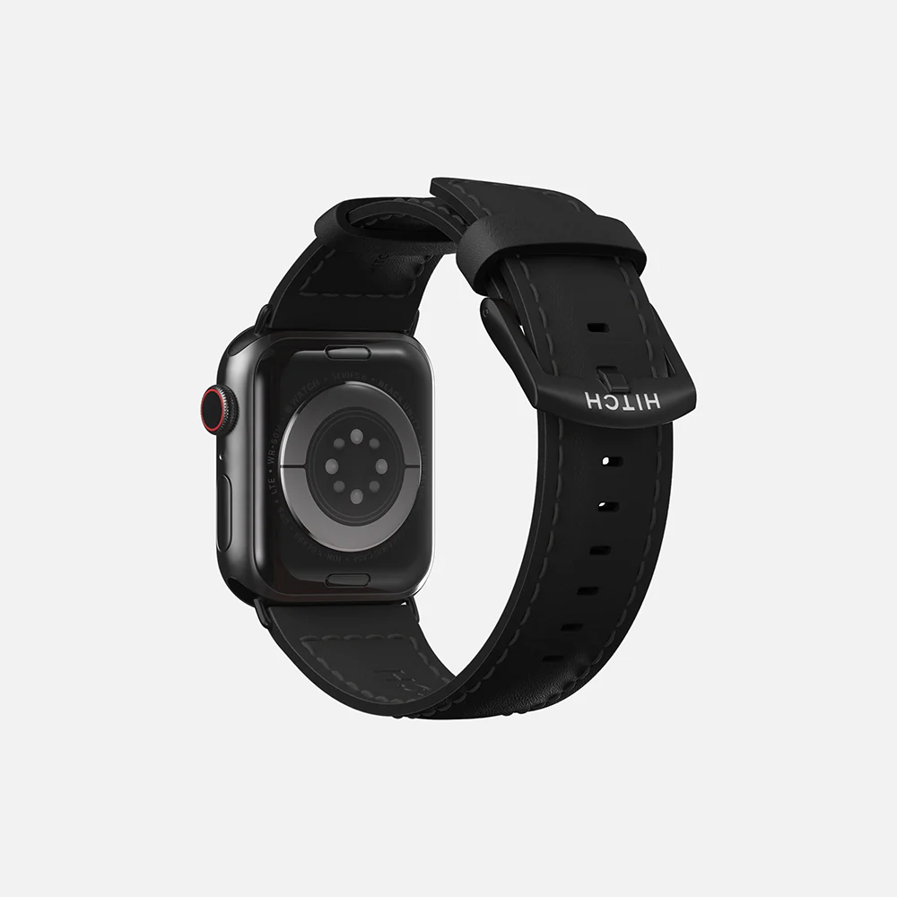 Apple Watch leather strap - Black - 42/44/45/49mm - Image 4