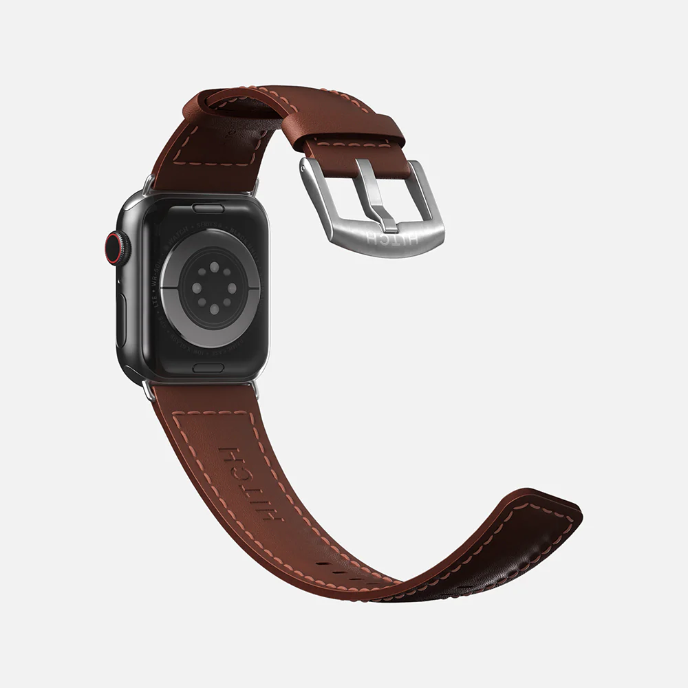 Apple Watch leather strap - Brown - 42/44/45/49mm - Image 9