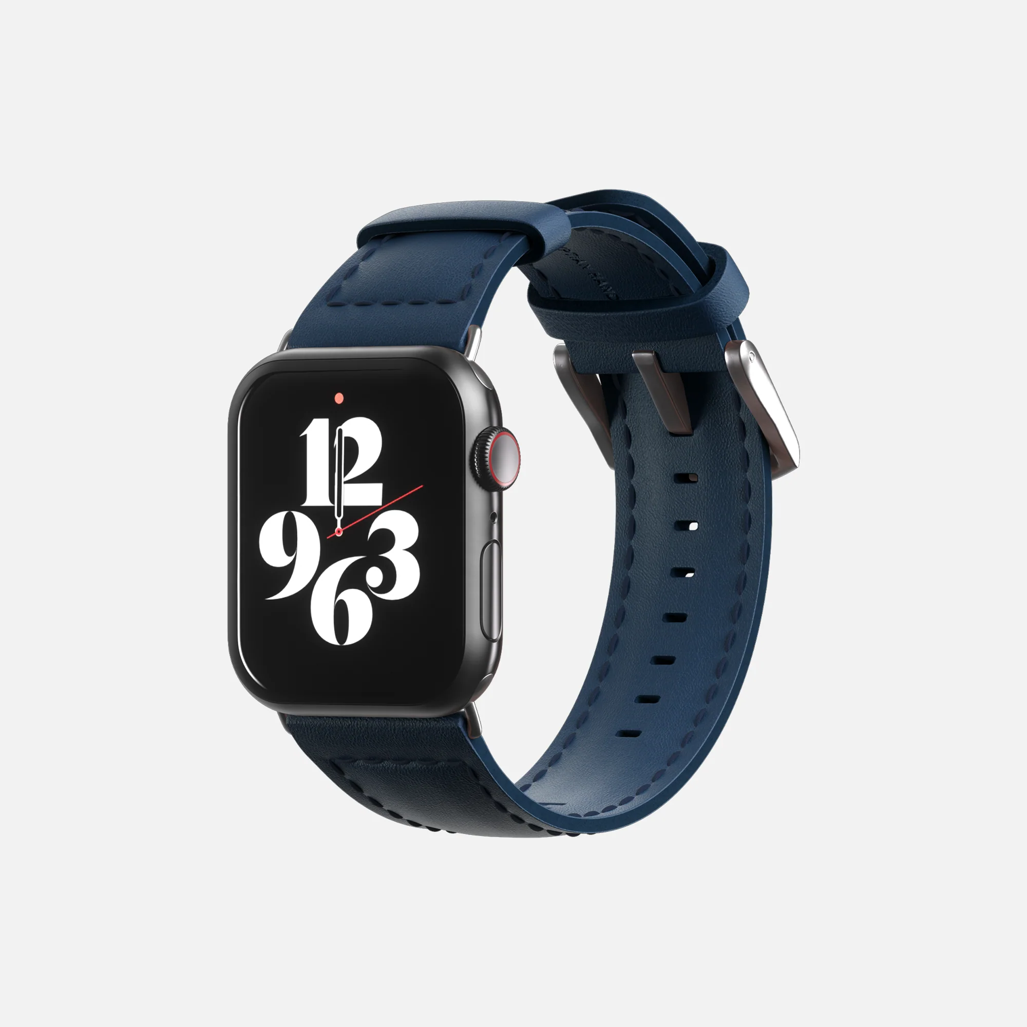 Apple Watch leather strap - Navy - 42/44/45/49mm - Image 6