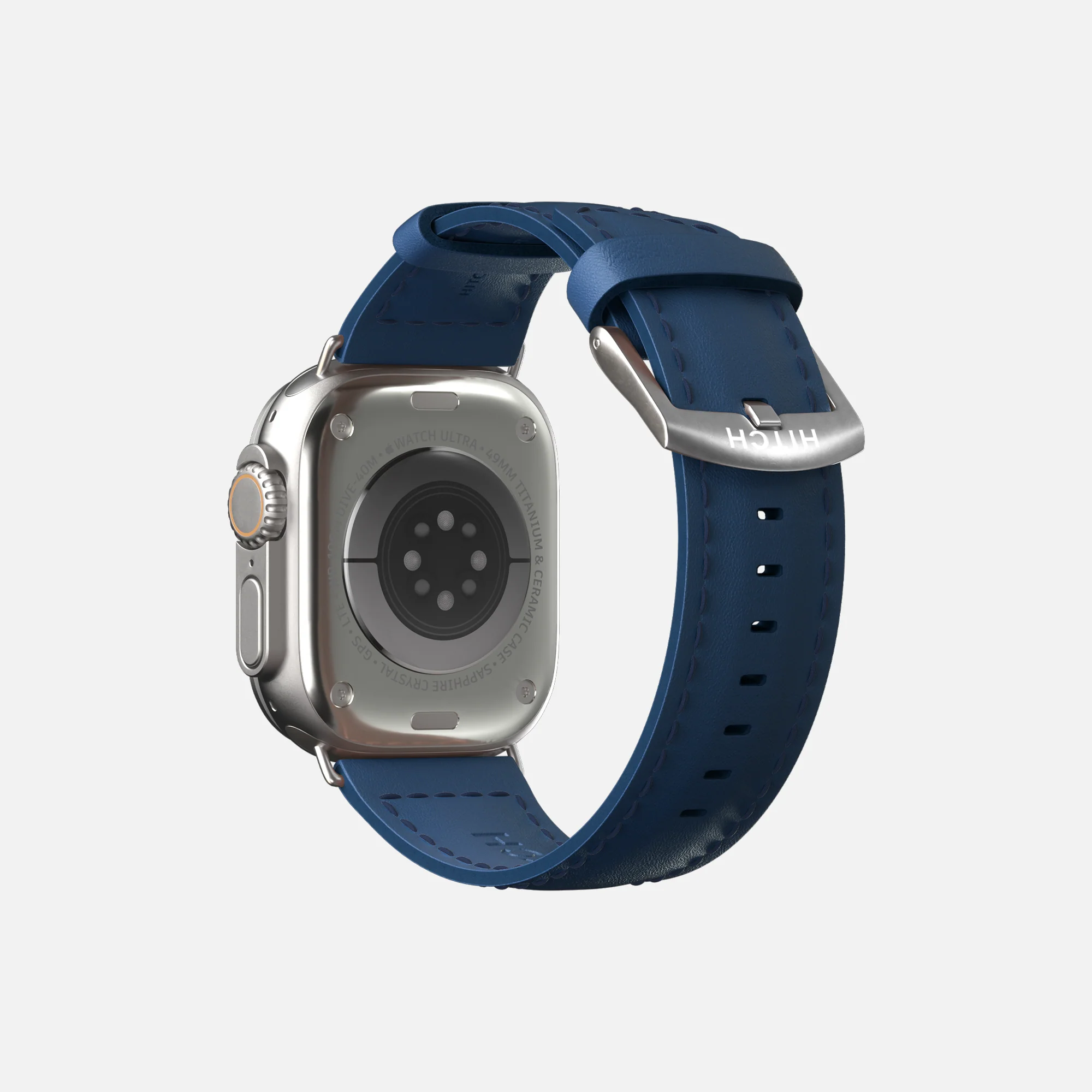Apple Watch leather strap - Navy - 42/44/45/49mm - Image 9