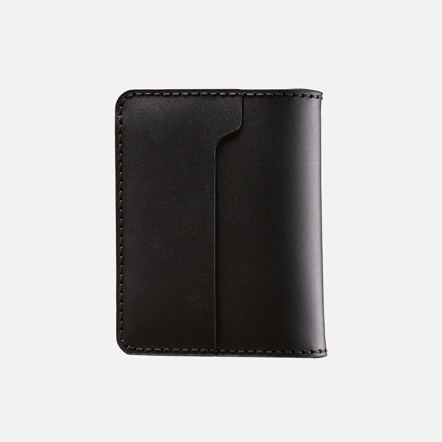 Bifold Card Wallet (Upgraded) - Handmade Natural Genuine Leather - Black - Image 2