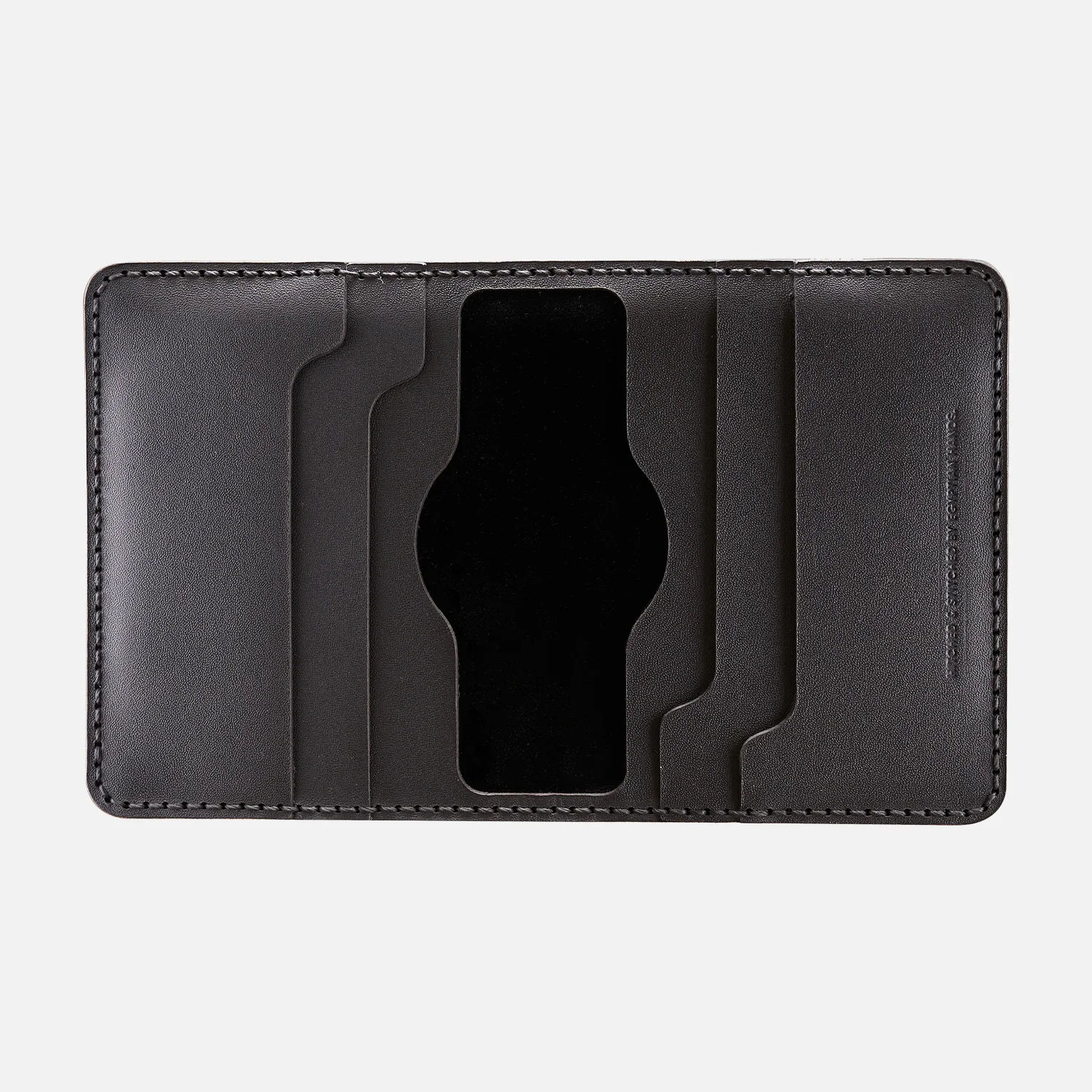 Bifold Card Wallet (Upgraded) - Handmade Natural Genuine Leather - Black - Image 5