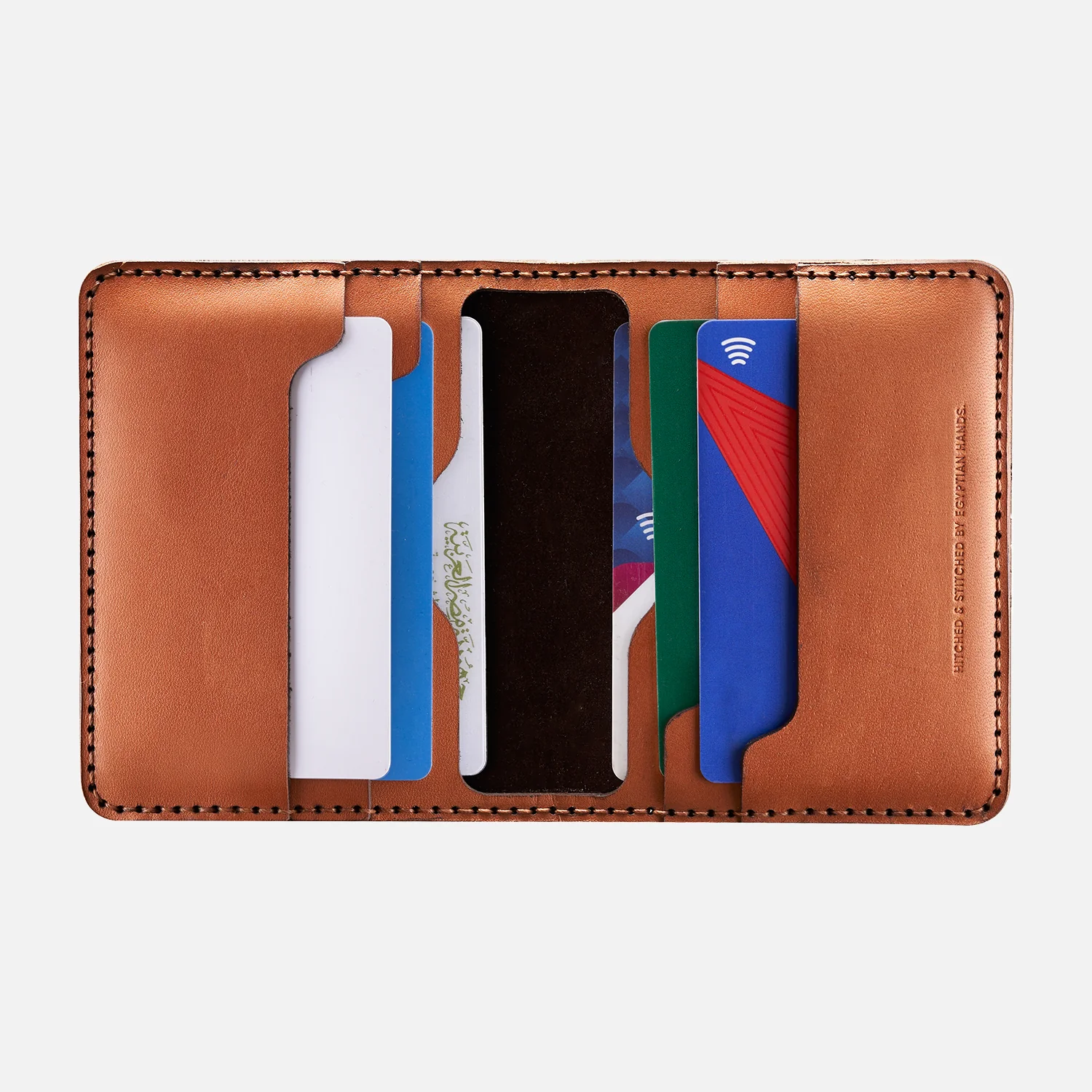 Bifold Card Wallet (Upgraded)- Handmade Natural Genuine Leather - Havan - Image 4