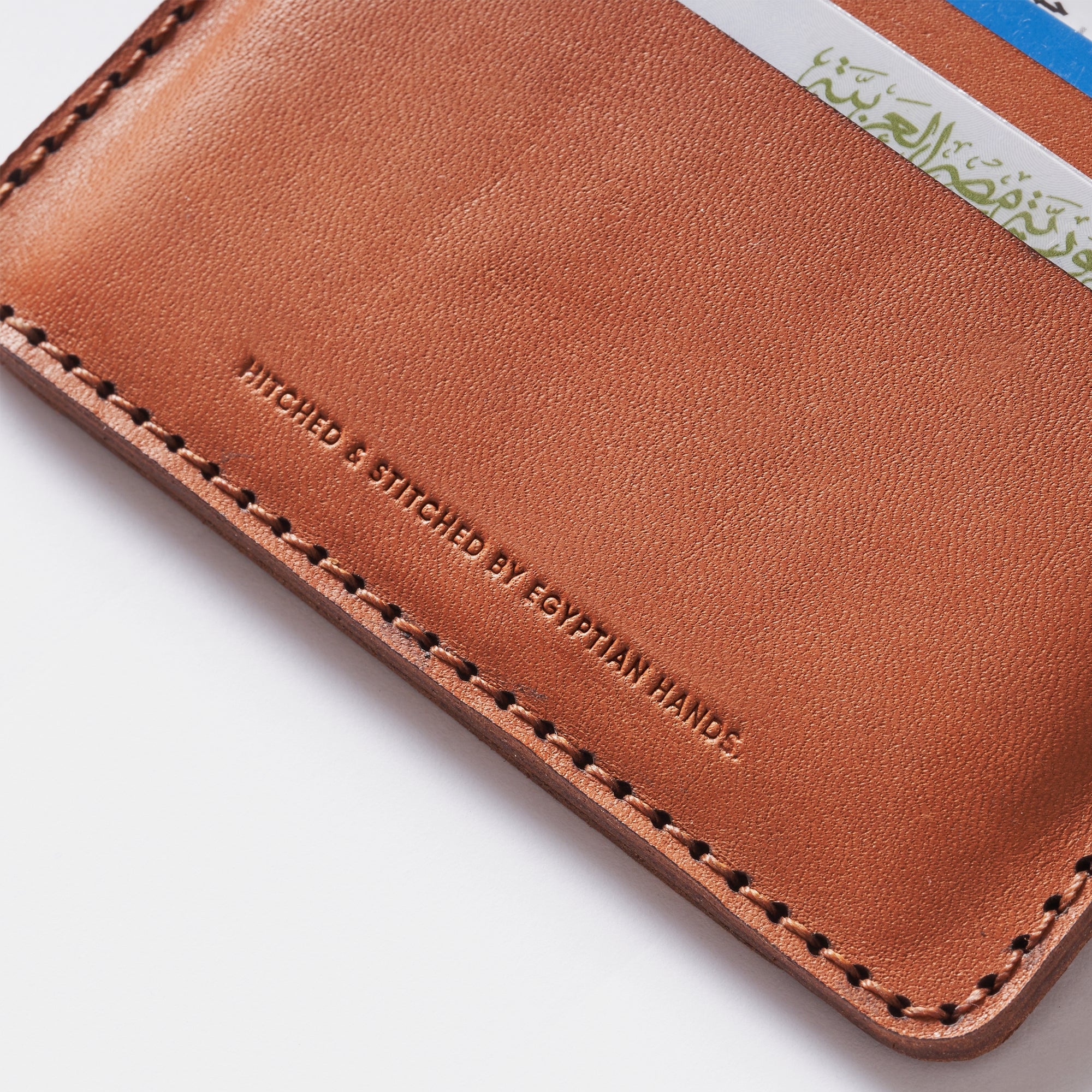 Bifold Wallet (Upgraded) - Handmade Natural Genuine Leather - Havan/Navy - Image 4