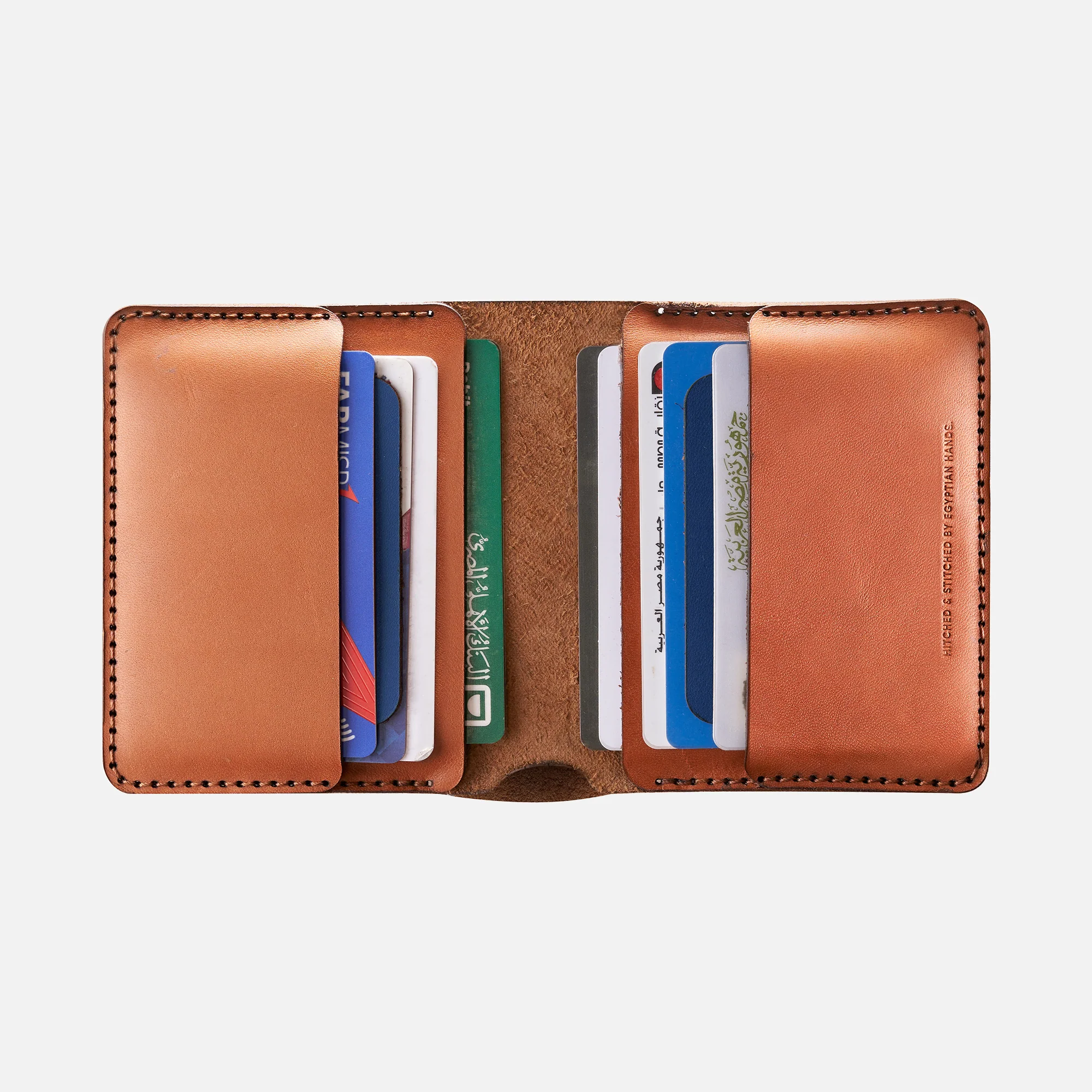 Bifold Wallet (Upgraded) - Handmade Natural Genuine Leather - Havan/Navy - Image 5