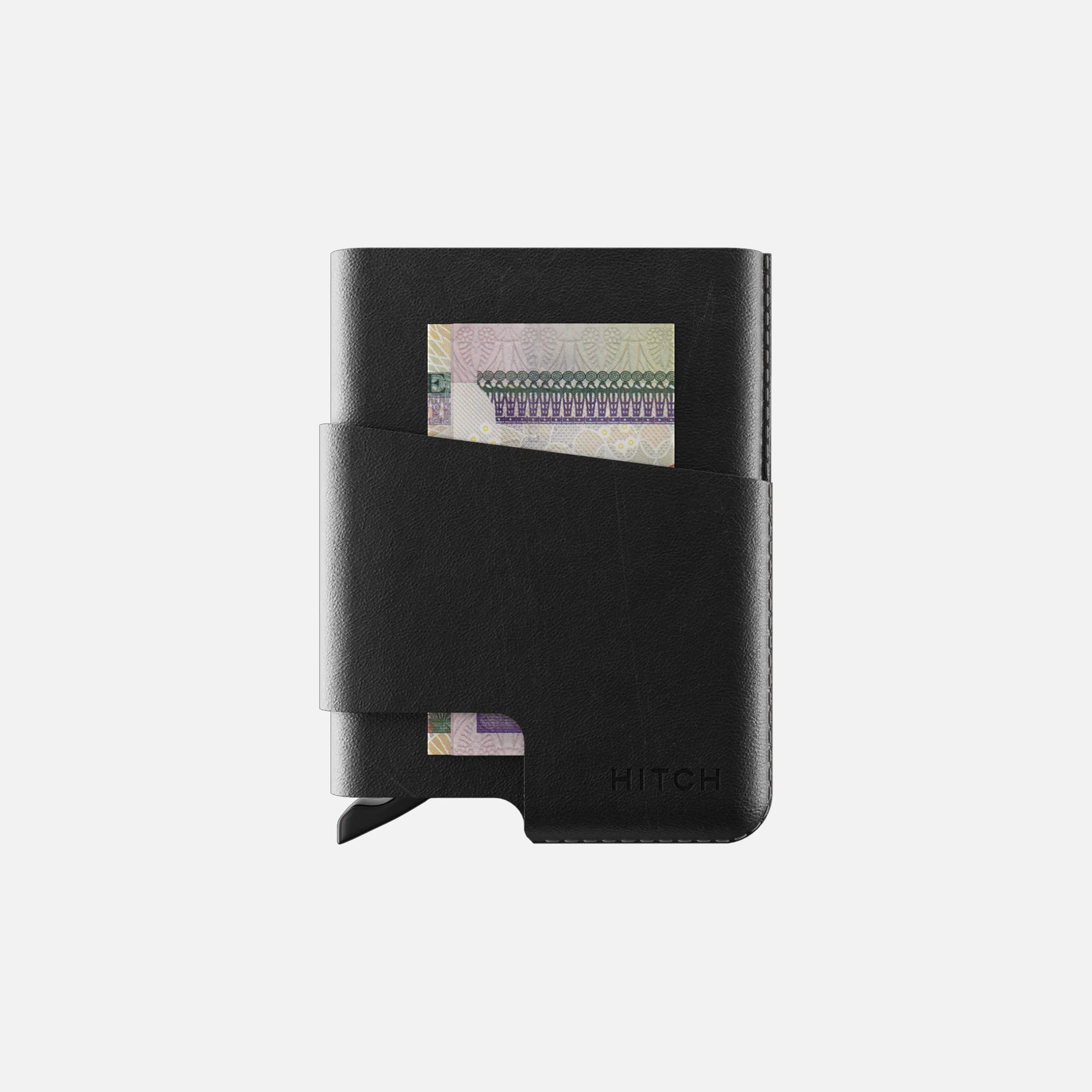 CUT-OUT Cardholder - RFID Block Featured - Handmade Natural Genuine Leather - Black - Image 3