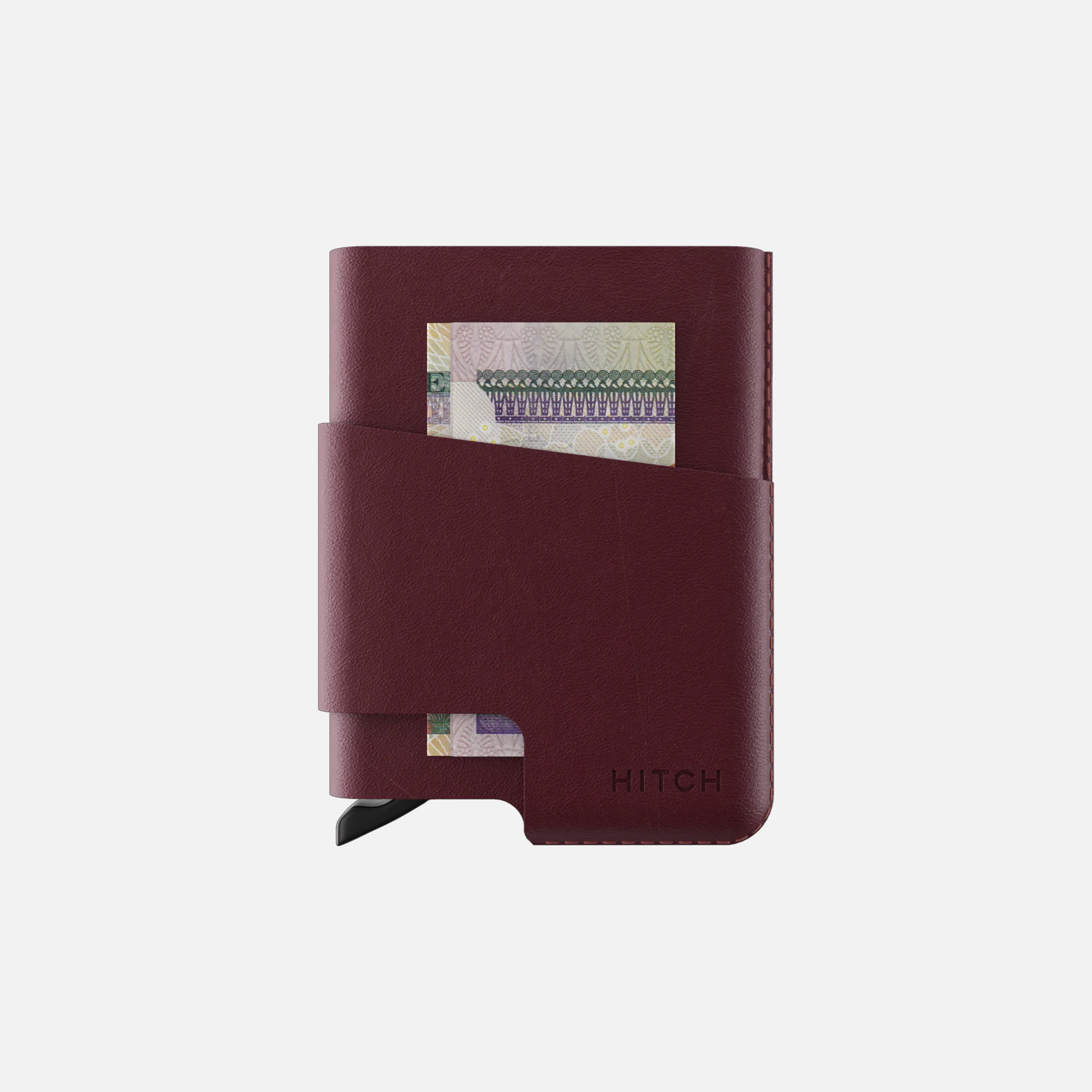 CUT-OUT Cardholder - RFID Block Featured - Handmade Natural Genuine Leather - Burgundy - Image 3
