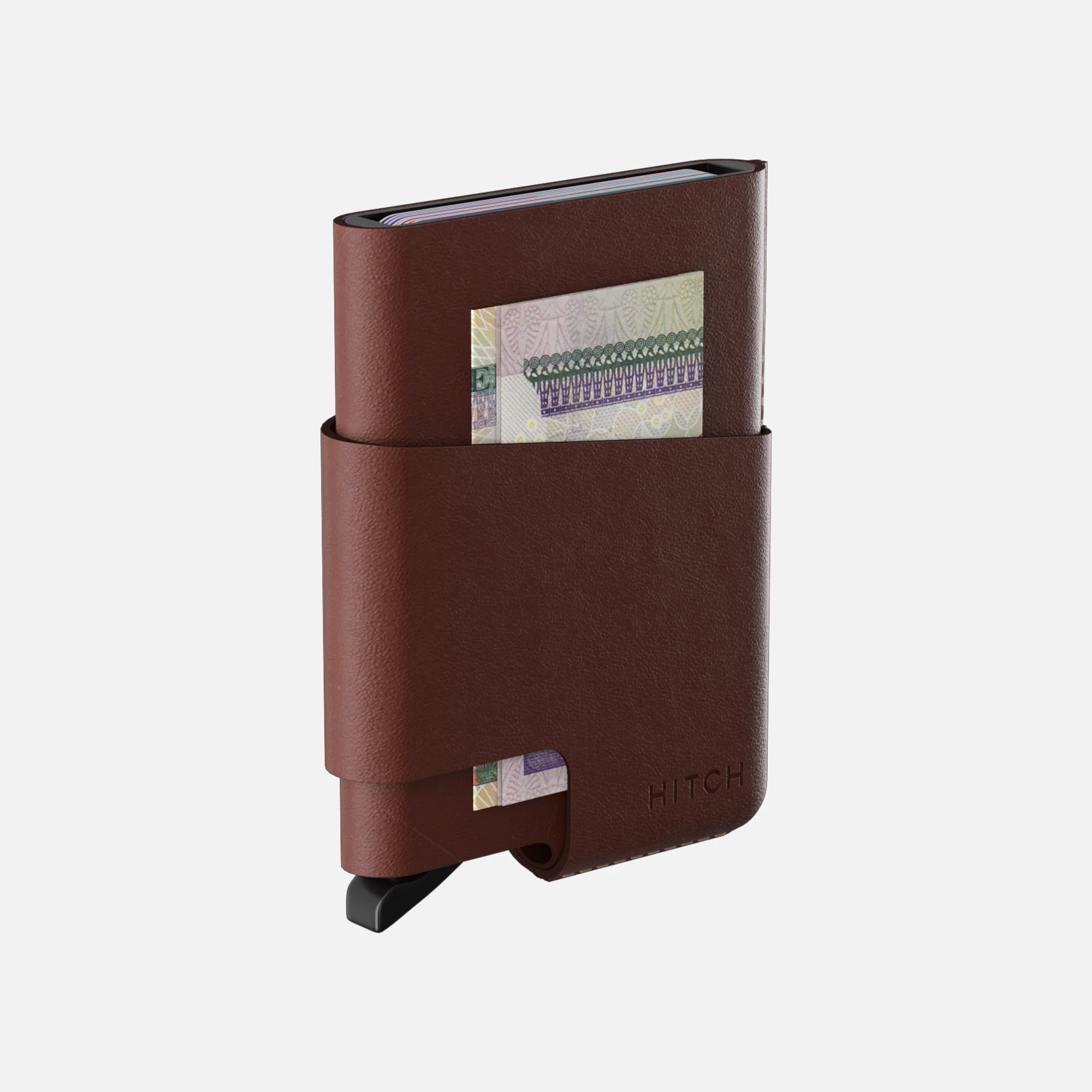 CUT-OUT Cardholder - RFID Block Featured - Handmade Natural Genuine Leather - Coffee Brown - Image 4