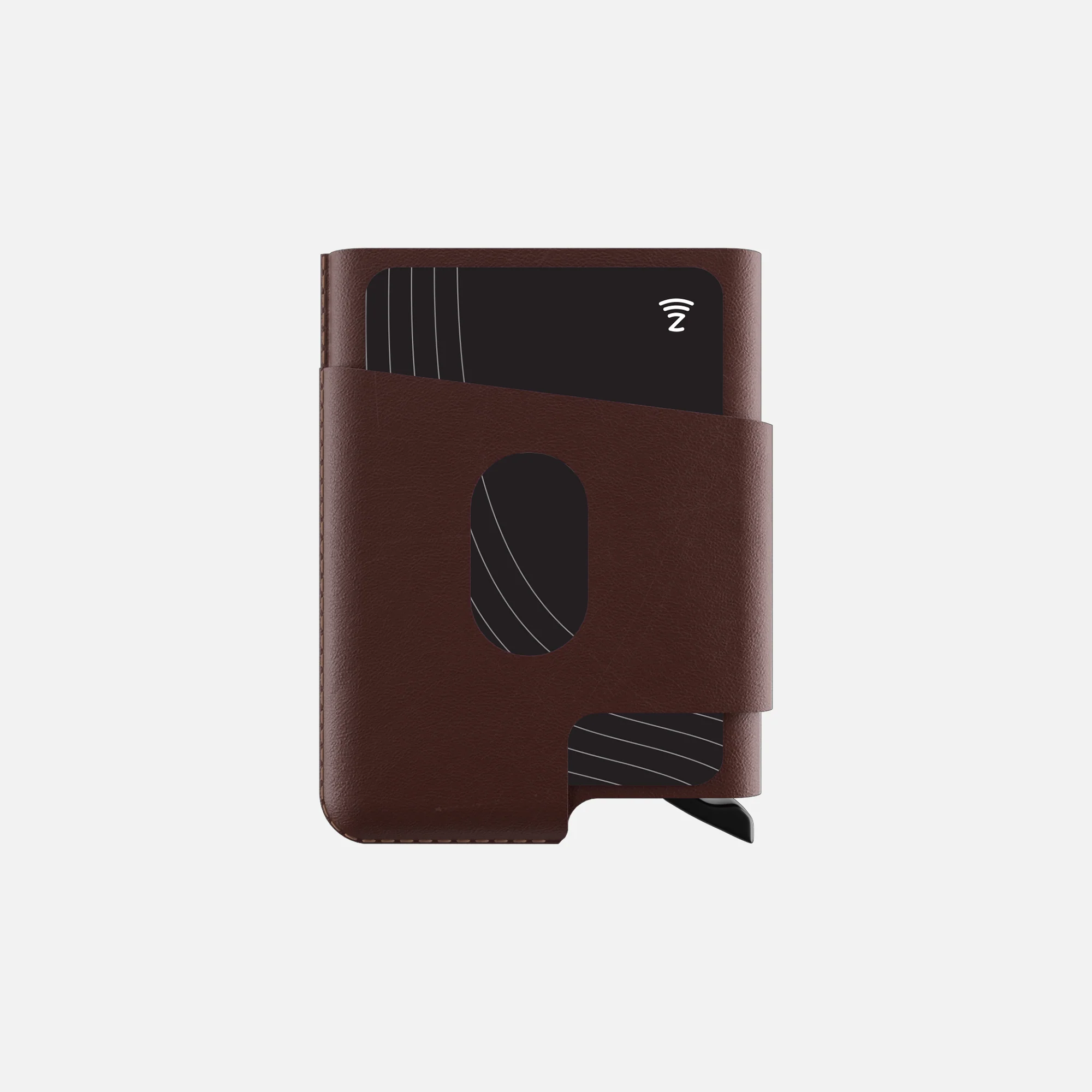 CUT-OUT Cardholder - RFID Block Featured - Handmade Natural Genuine Leather - Coffee Brown - Image 7