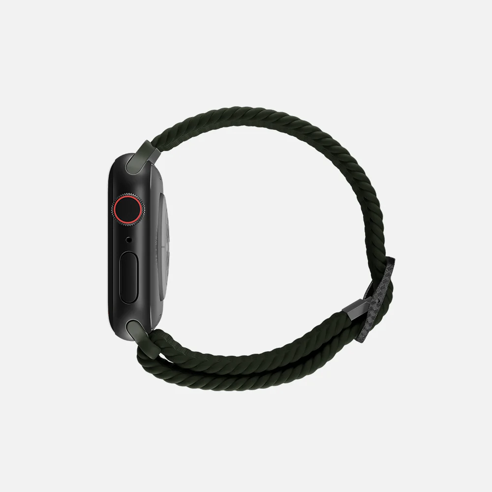 Flexible Braided Solo Loop - For Apple Watch - Olive Green - Image 3