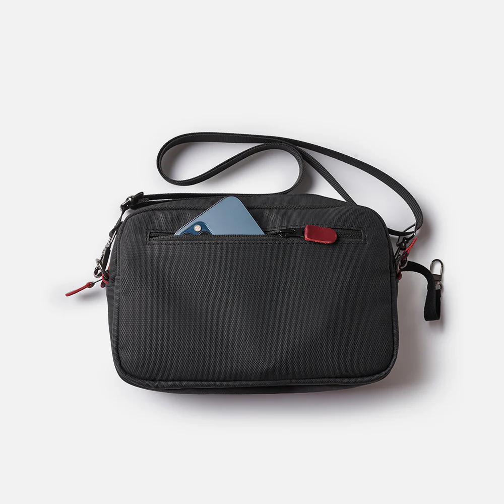 Flux — Urban Crossbody Bag - Black/Burgundy - Image 10