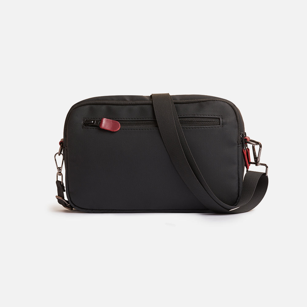 Flux — Urban Crossbody Bag - Black/Burgundy - Image 3