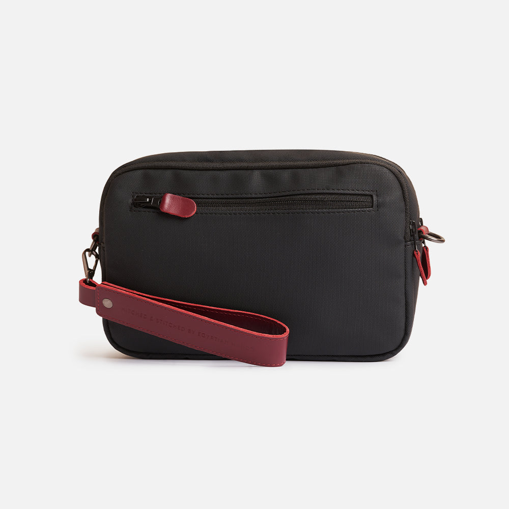 Flux — Urban Crossbody Bag - Black/Burgundy - Image 5
