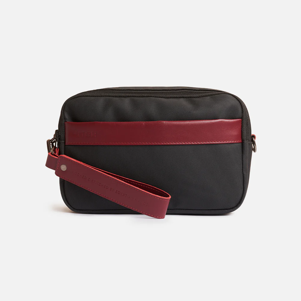 Flux — Urban Crossbody Bag - Black/Burgundy - Image 8
