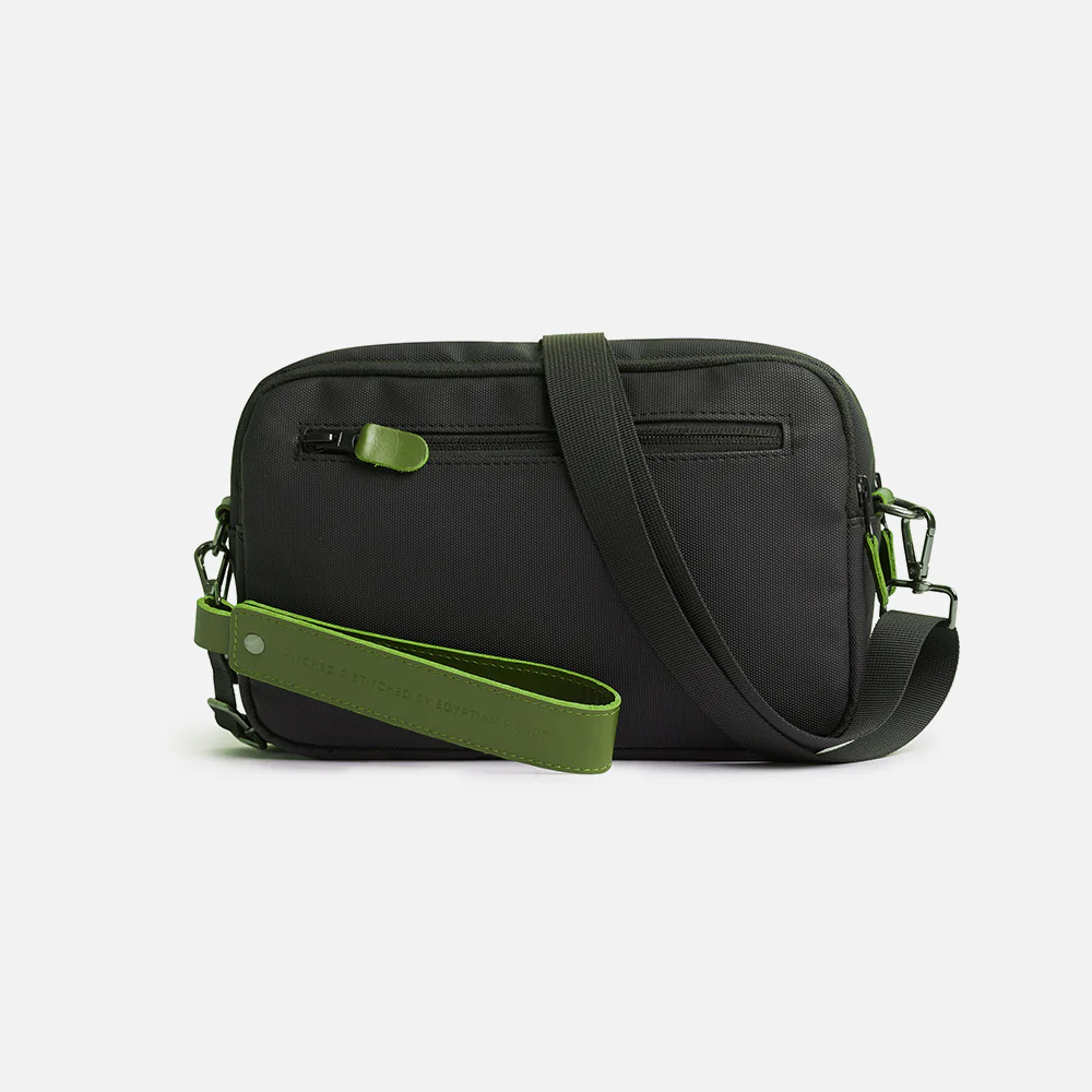 Flux — Urban Crossbody Bag - Black/Green - Image 4