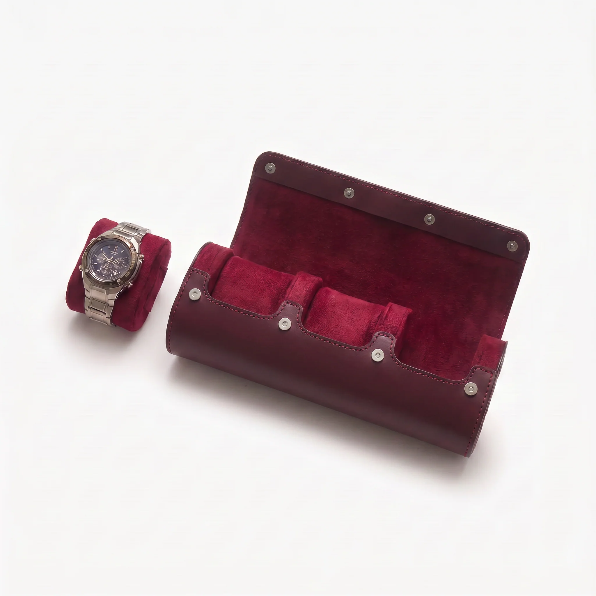 Premium Watch Case - Natural Leather - Fits 3 Watches - Image 18