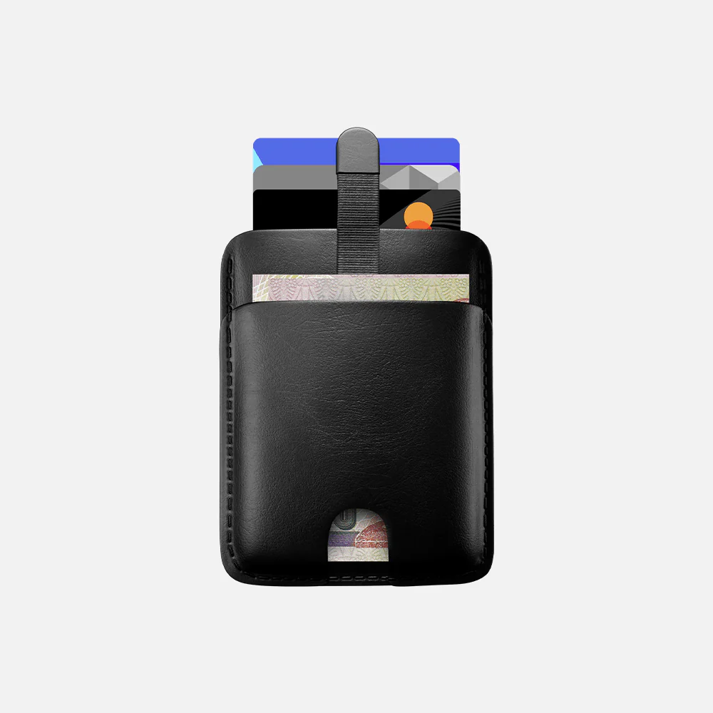 Pull-up Cardholder - Natural Genuine Leather - Black - Image 6