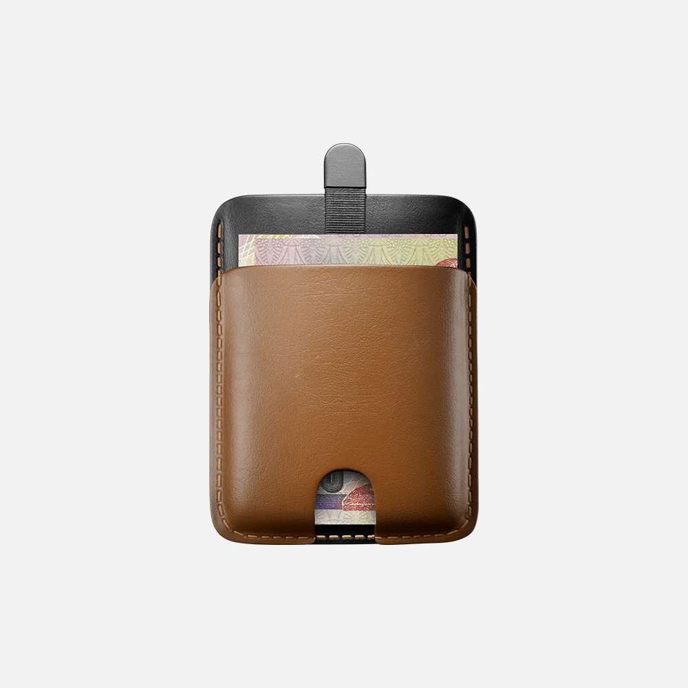 Pull-up Cardholder - Natural Genuine Leather - Havan/Black - Image 3