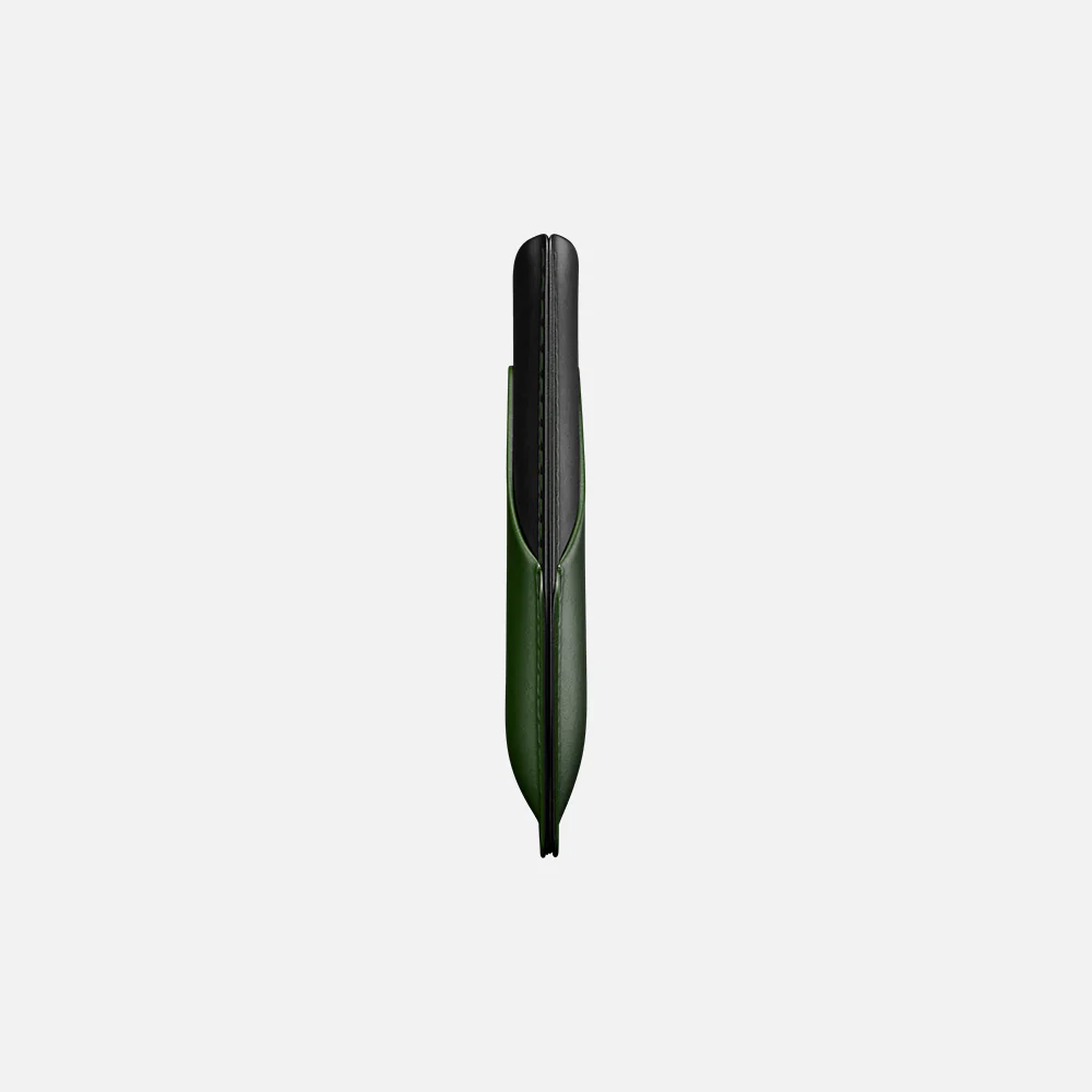 Simple Cardholder - Natural Genuine Leather - Black/Green - Image 3