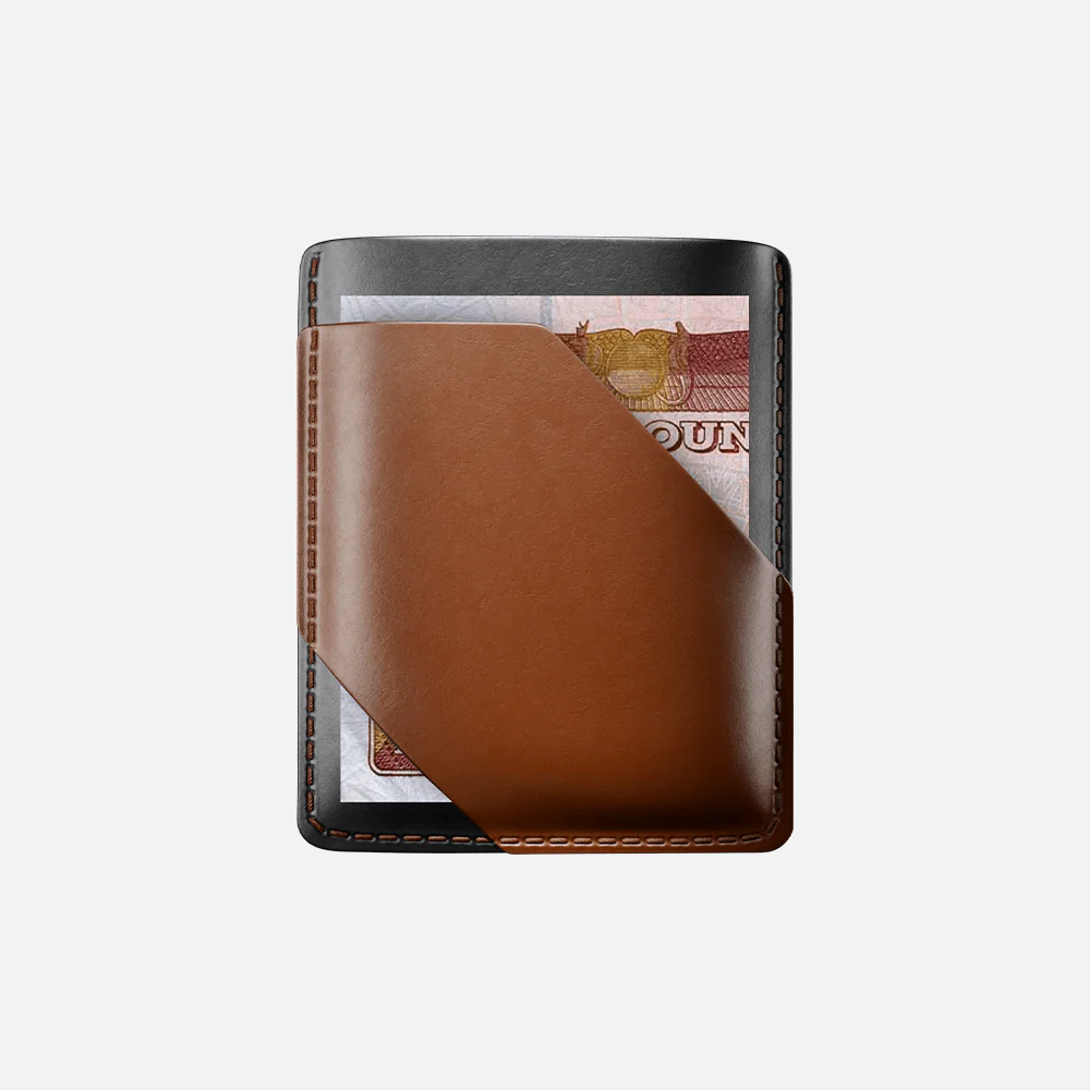 Simple Cardholder - Natural Genuine Leather - Havan/Black - Image 4