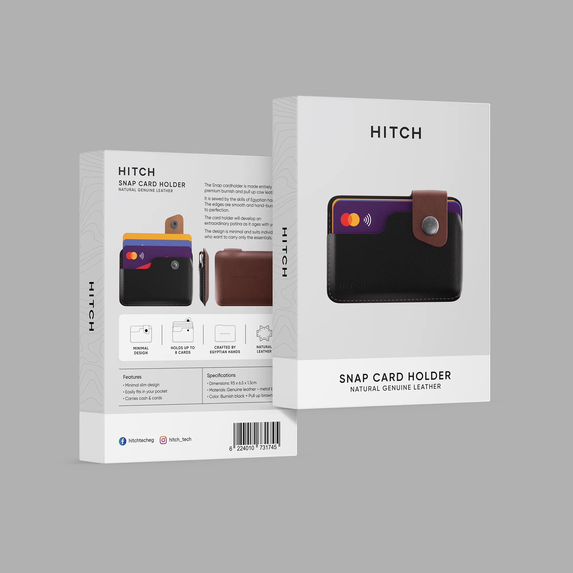 Snap Cardholder - Black/Brown - Image 7
