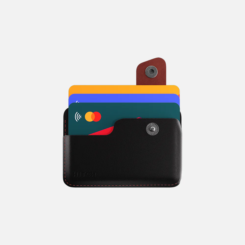 Snap Cardholder - Black/Burgundy - Image 2