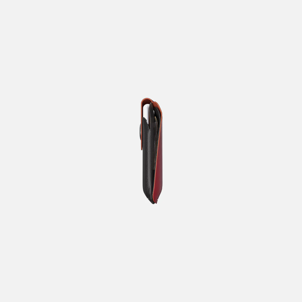 Snap Cardholder - Black/Burgundy - Image 4