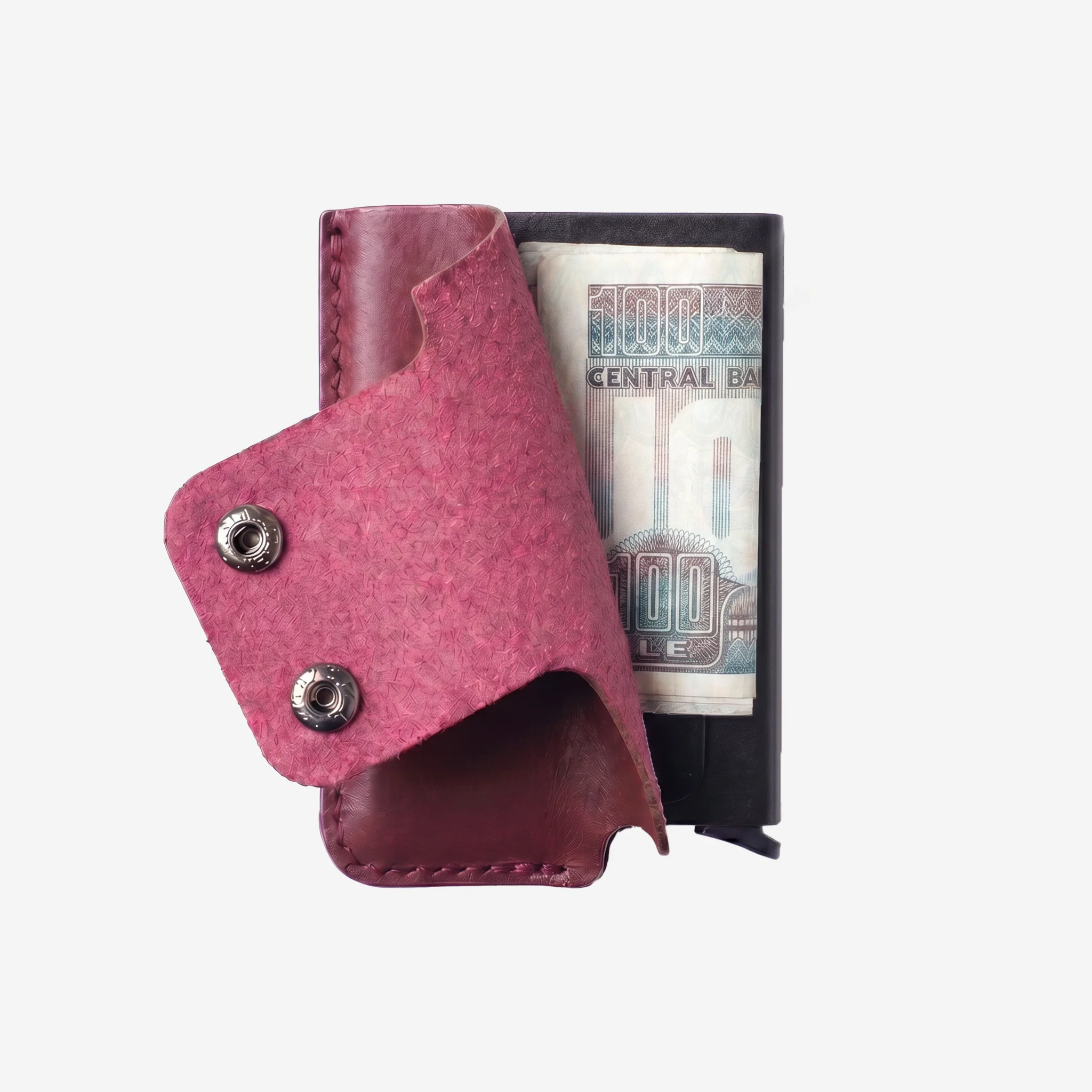 Stack Cardholder - Black / Burgundy - Image 5