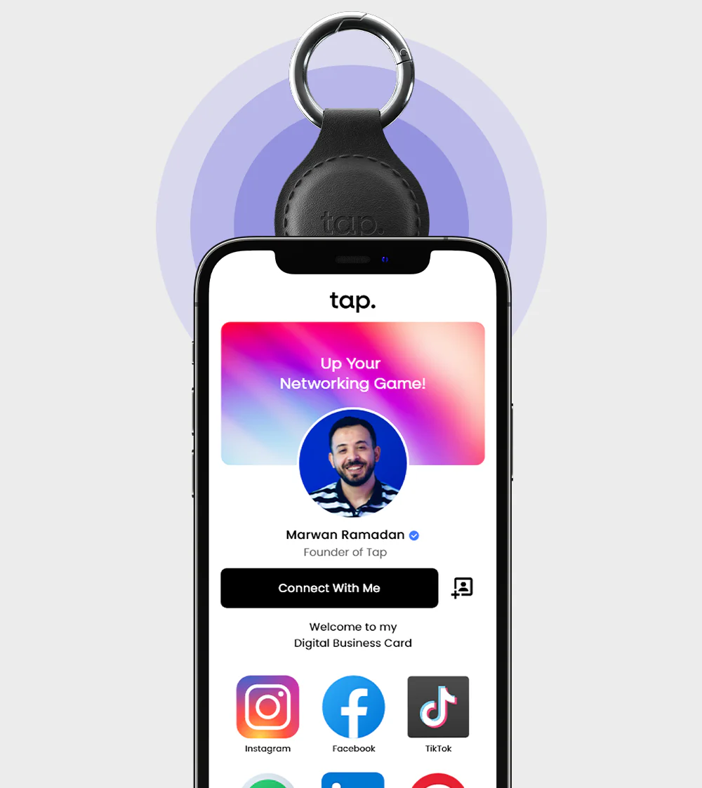 Tap NFC Keychain - Share Everything With A Tap - Handmade Natural Leather - Image 8