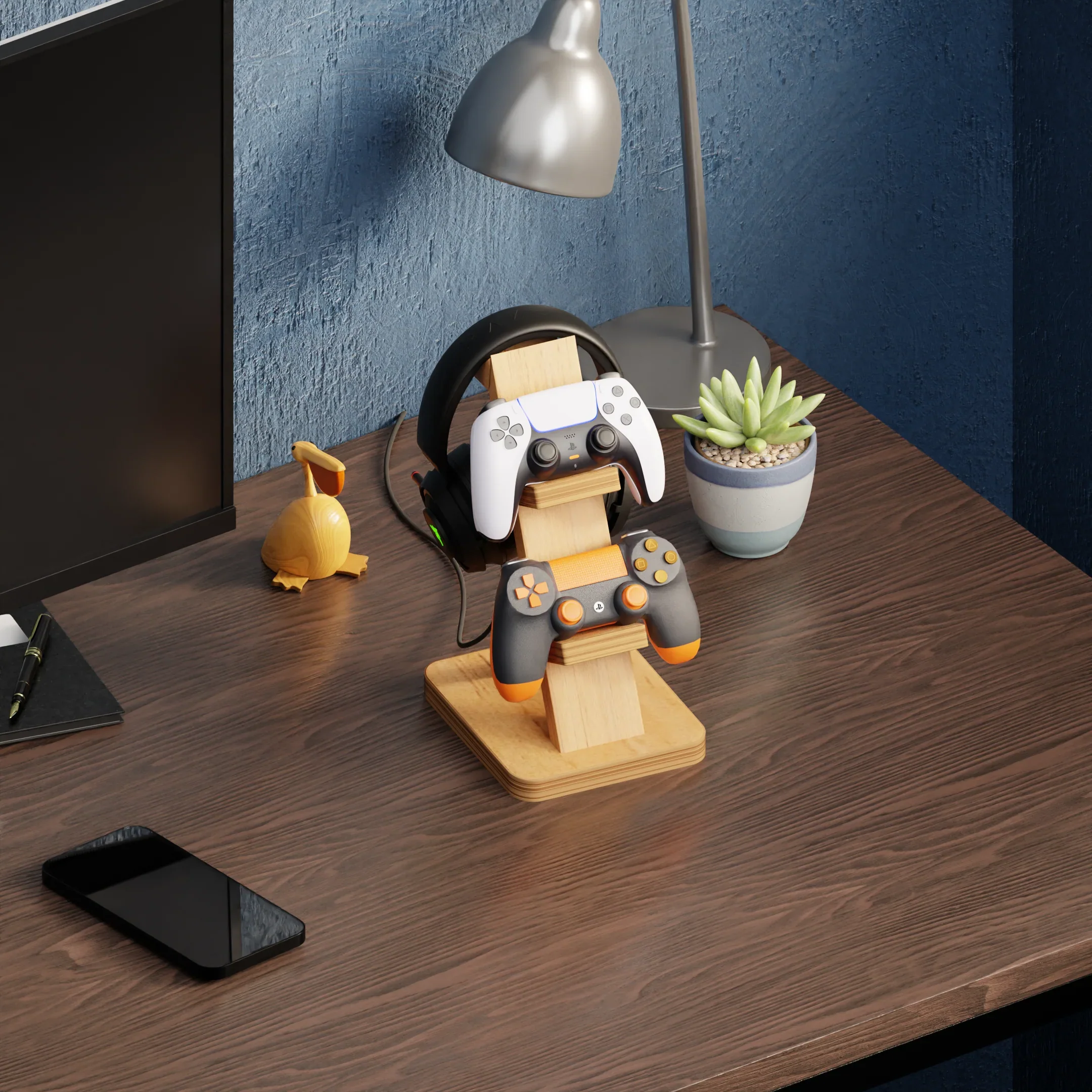 Wooden Controller Holder+ Headphone Stand 2 - Image 3